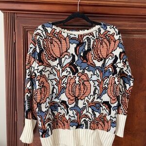 Floral Knit Sweater - Multicolor